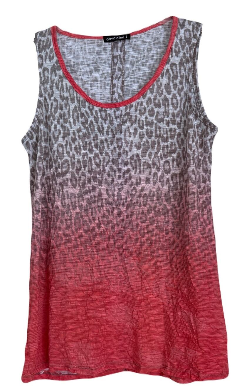 David Cline Ombre Leopard Print Tank Top - Size Small